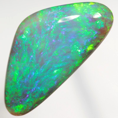 SOLID SEMI BLACK OPAL Huge opal. 3D Green Harlequin pattern . Top quality! SEE VIDEO 